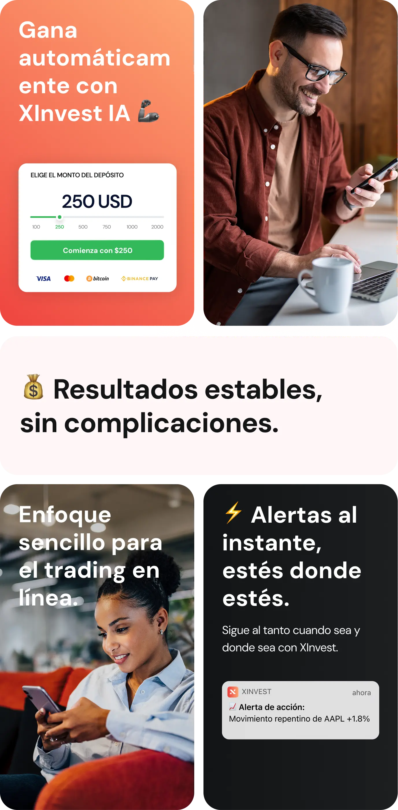 💰 Stable results, hassle-free, Instant Alerts Wherever You Are, Earn automatically with XInvest AI